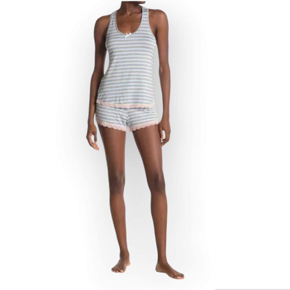 Honeydew Intimates Short Pajamas L Lace Trim Racerback Top Loungewear Soft Comfy